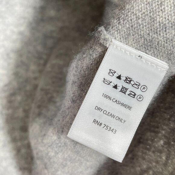 Rachel Zoe 2-Ply Cashmere Cropped Crew Neck Pullover Sweater Neutral Gray Size L - Picture 9 of 10